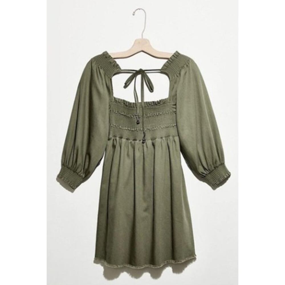 Free People This is Everything Mini Smocked Balloon Sleeve Dress Size Small
